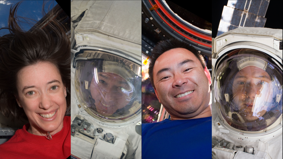 The members of the SpaceX Crew-2 mission to the International Space Station. Picture from left are NASA astronauts Megan McArthur and Shane Kimbrough, JAXA (Japan Aerospace Exploration Agency) astronaut Akihiko Hoshide and ESA (European Space Agency) astronaut Thomas Pesquet. Credits: NASA.