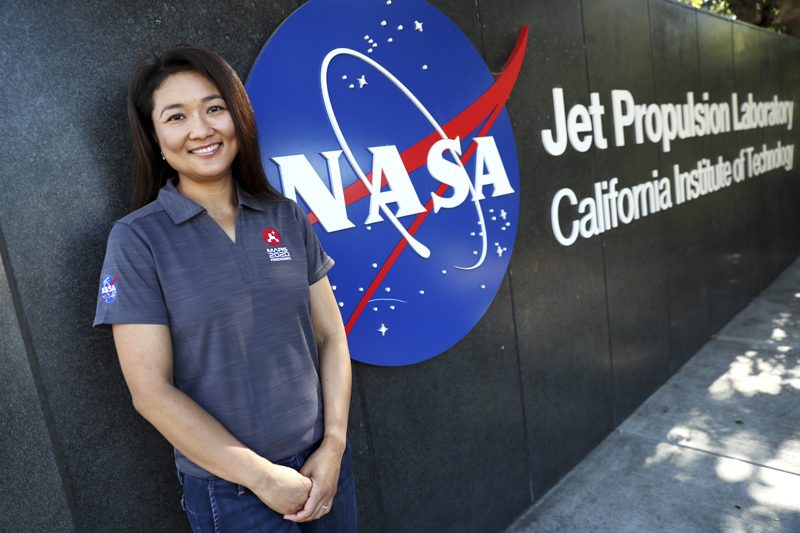 Ny Sou Okon at Jet Propulsion Laboratory. Photo by Trevor Stamp / Contributing Photographer for Long Beach Press-Telegram.